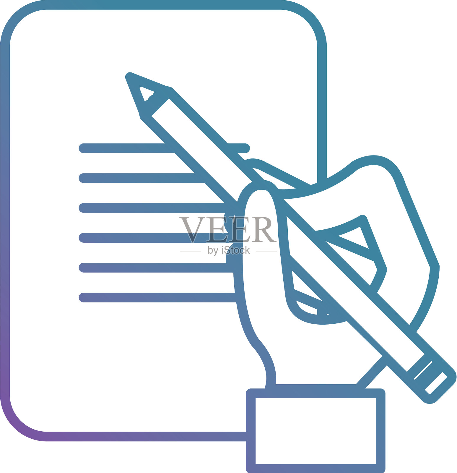 用铅笔手写文件设计元素图片