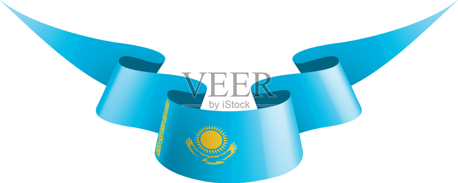 哈萨克斯坦国旗上有白色设计元素图片