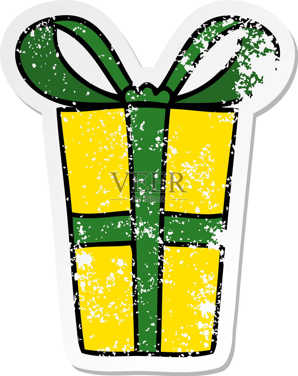 一个古怪的手绘卡通的旧贴纸设计元素图片