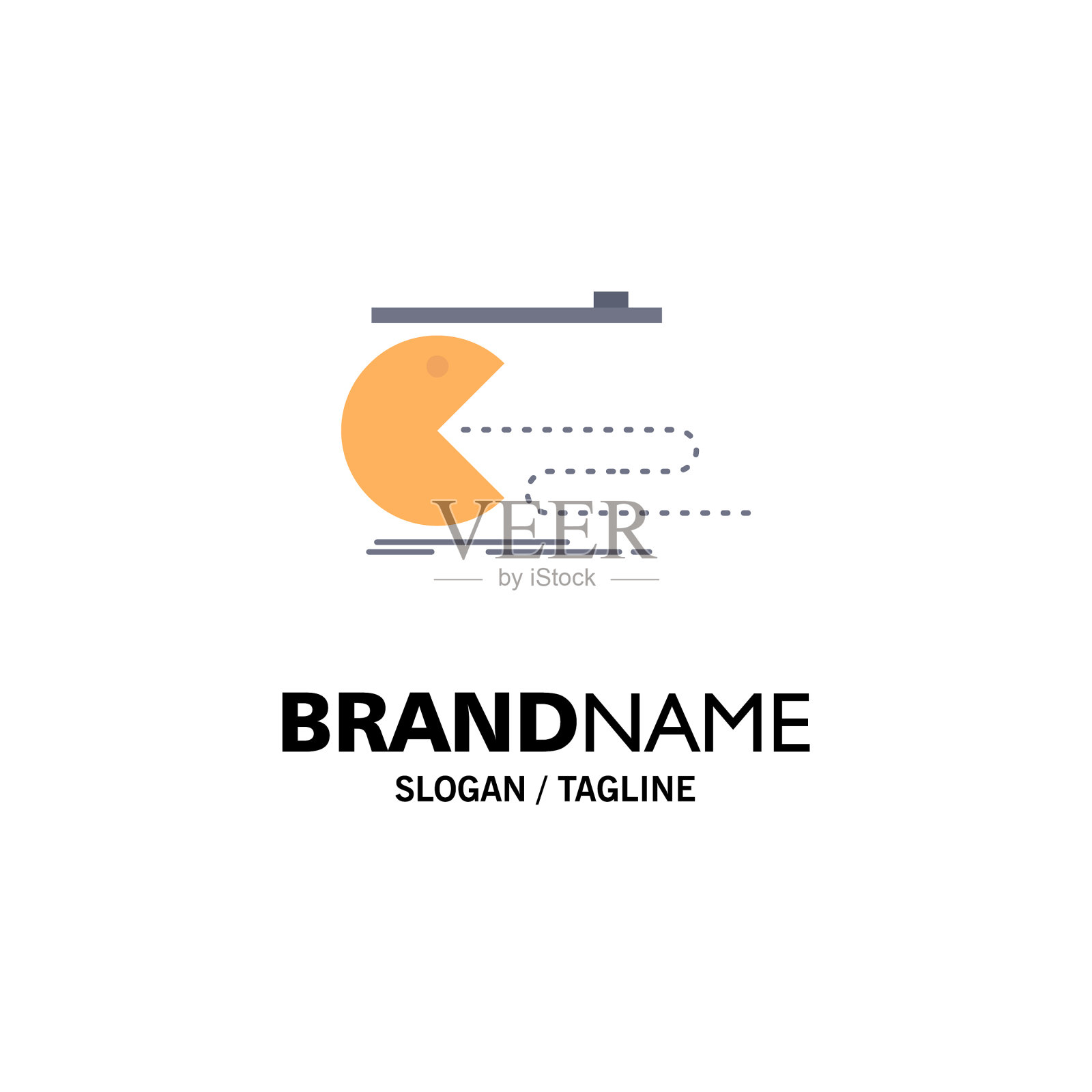 电脑游戏人物游戏吃豆人平色插画图片素材