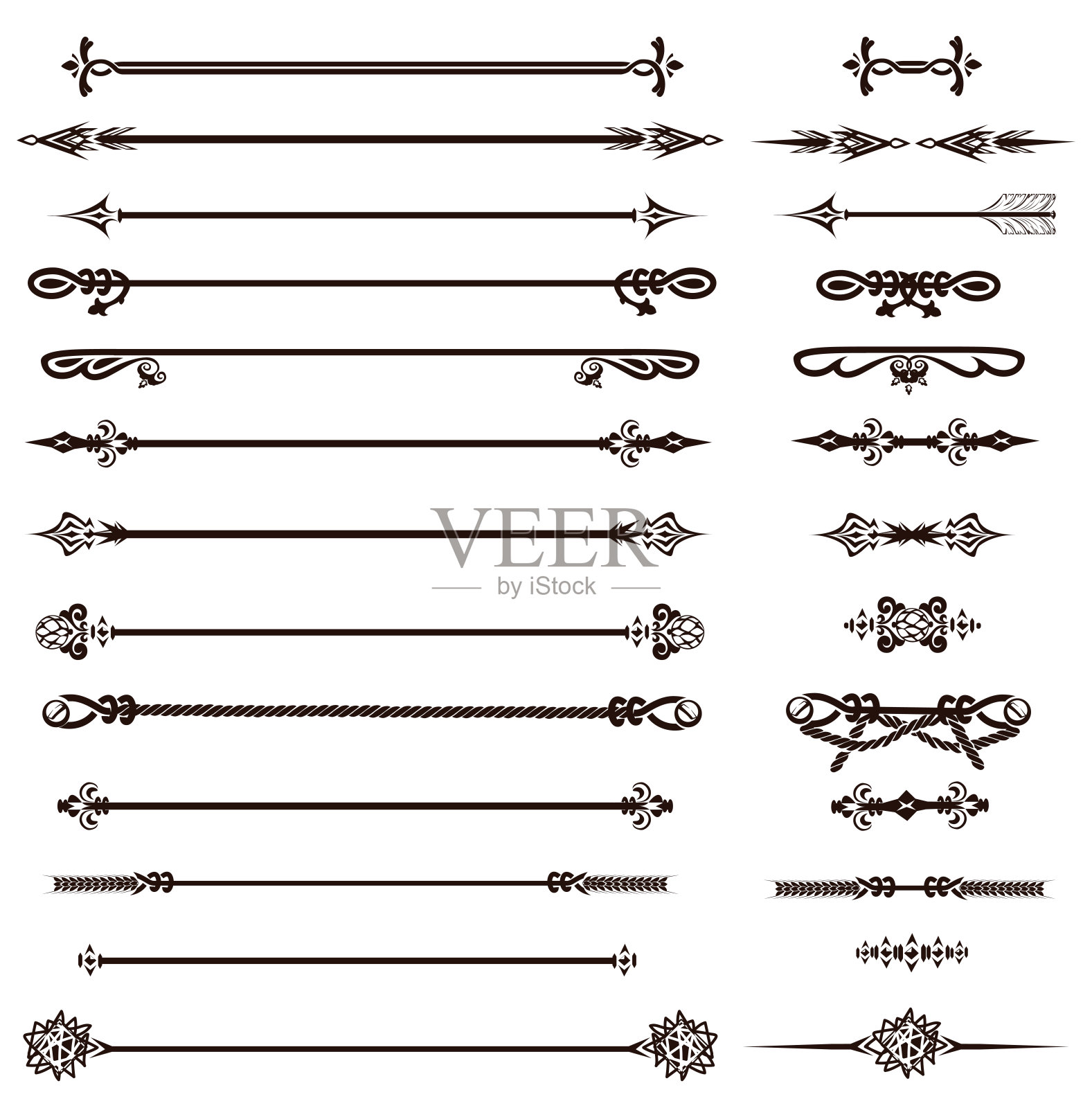 复古装饰页和箭头插画图片素材