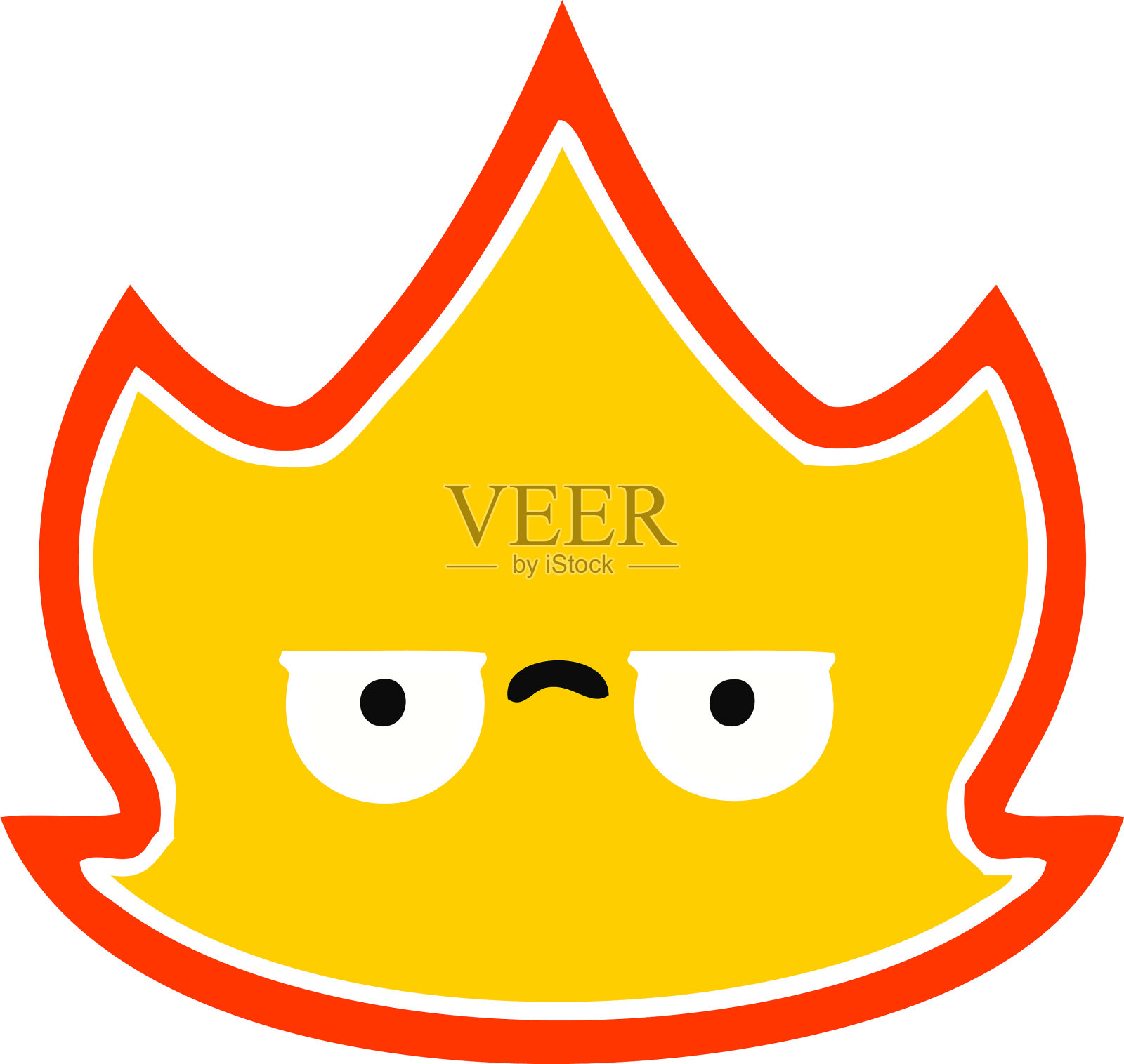 平色复古卡通火设计元素图片