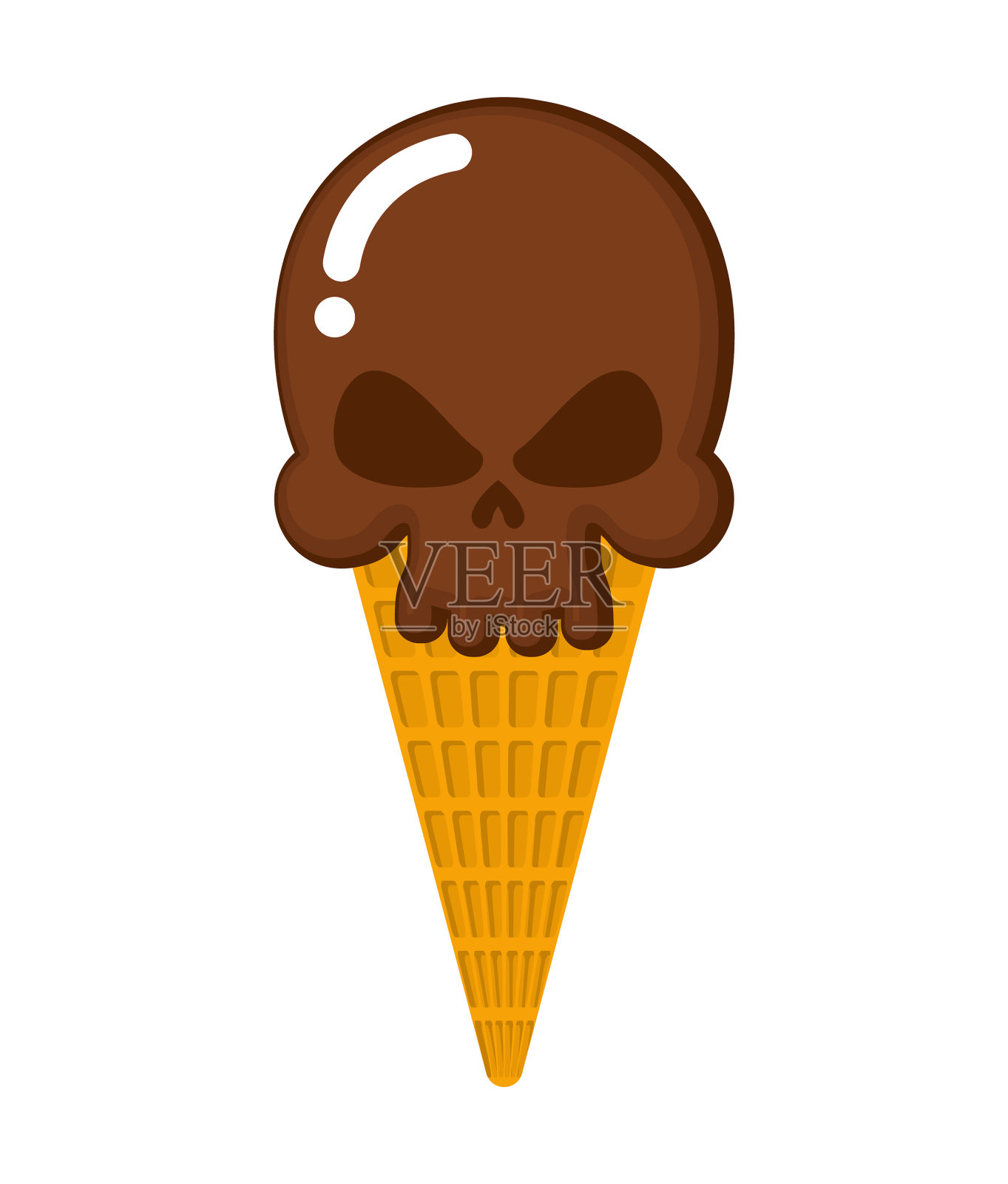 骷髅冰淇淋骷髅头甜味危险设计元素图片