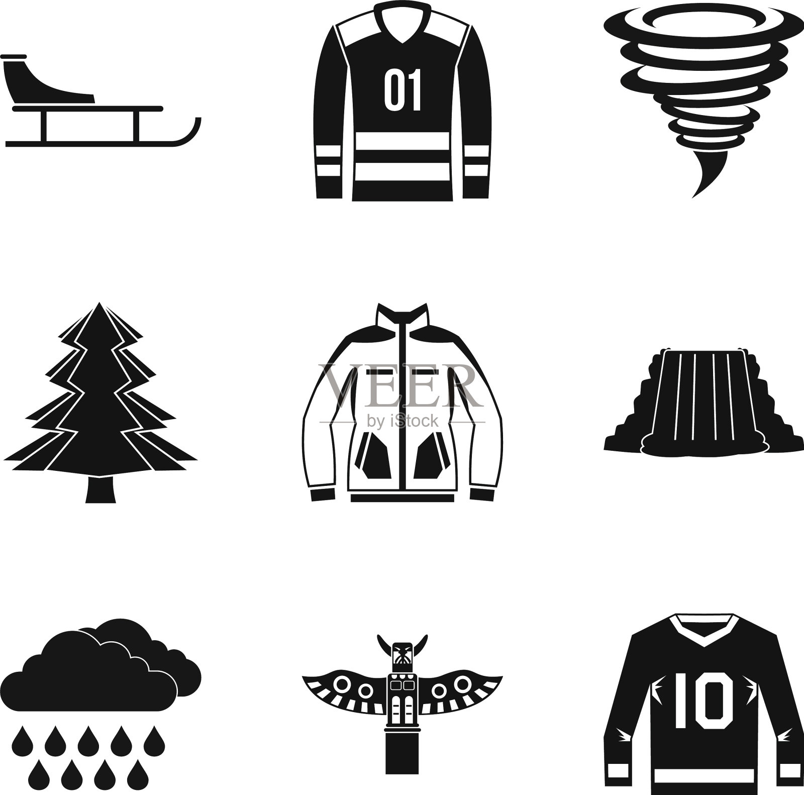 运动冒险图标设置简单的风格图标素材