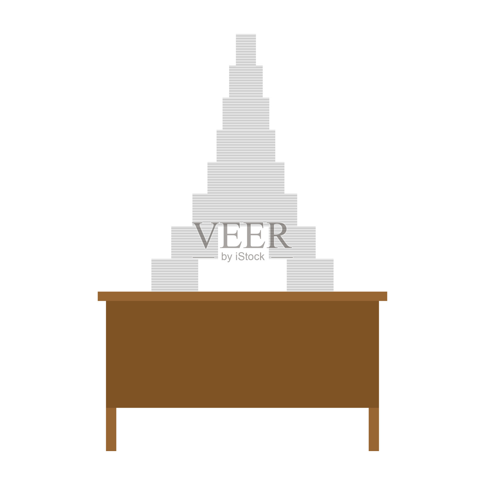 工作桌和成堆的文件艾菲尔铁塔设计元素图片