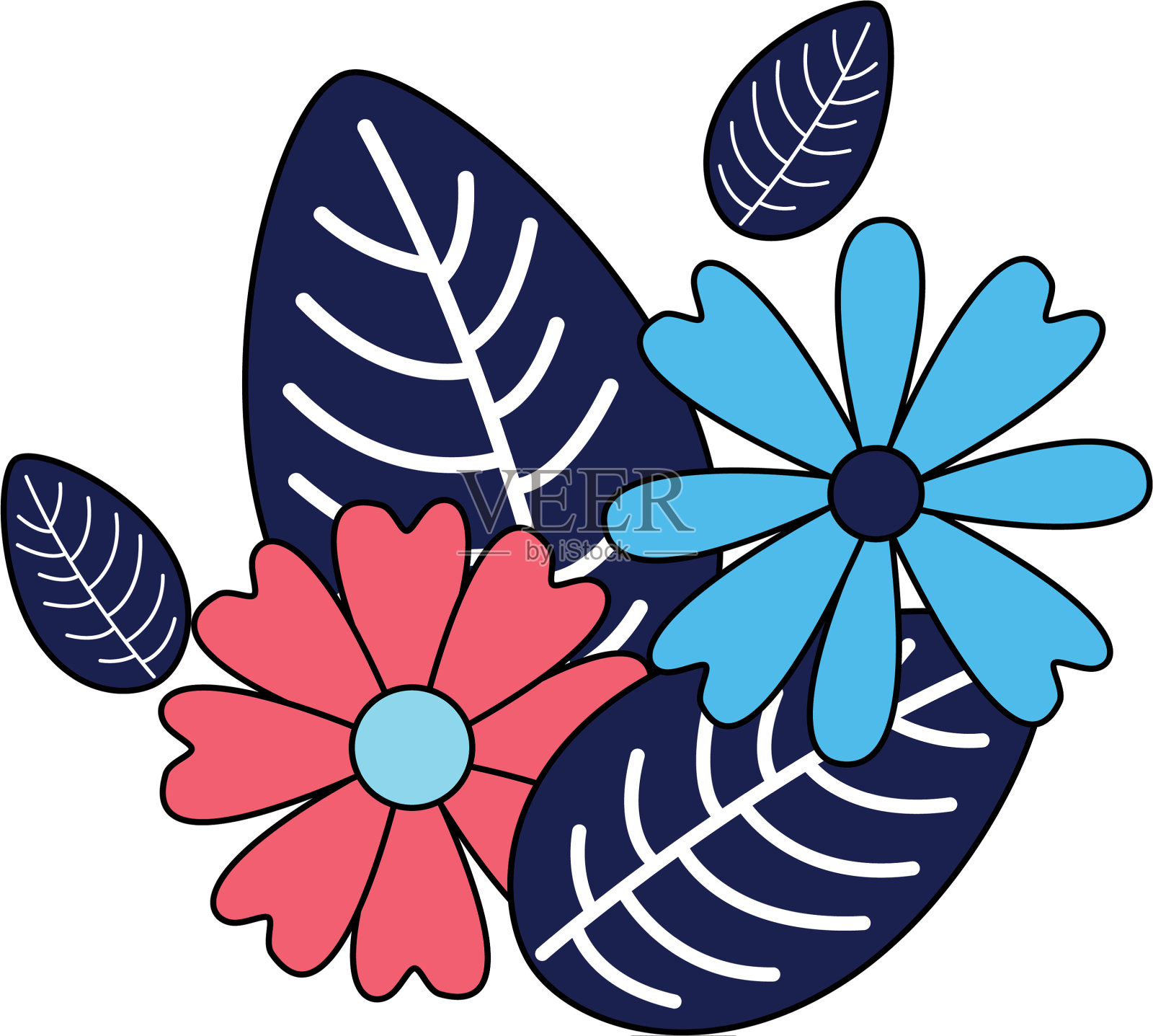 安排花花插画图片素材