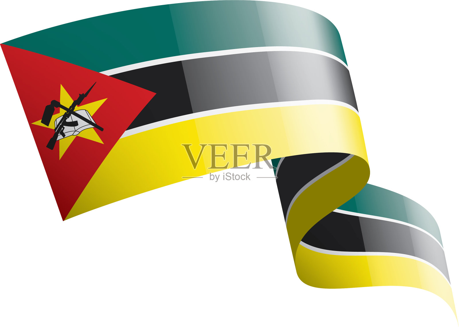 莫桑比克国旗上的白色设计元素图片