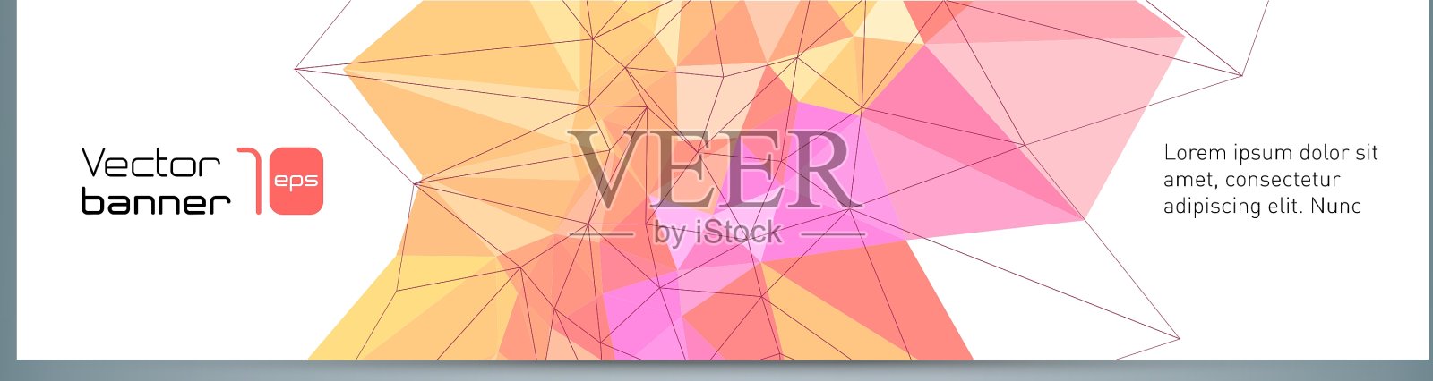 现代旗帜与彩色多边形插画图片素材