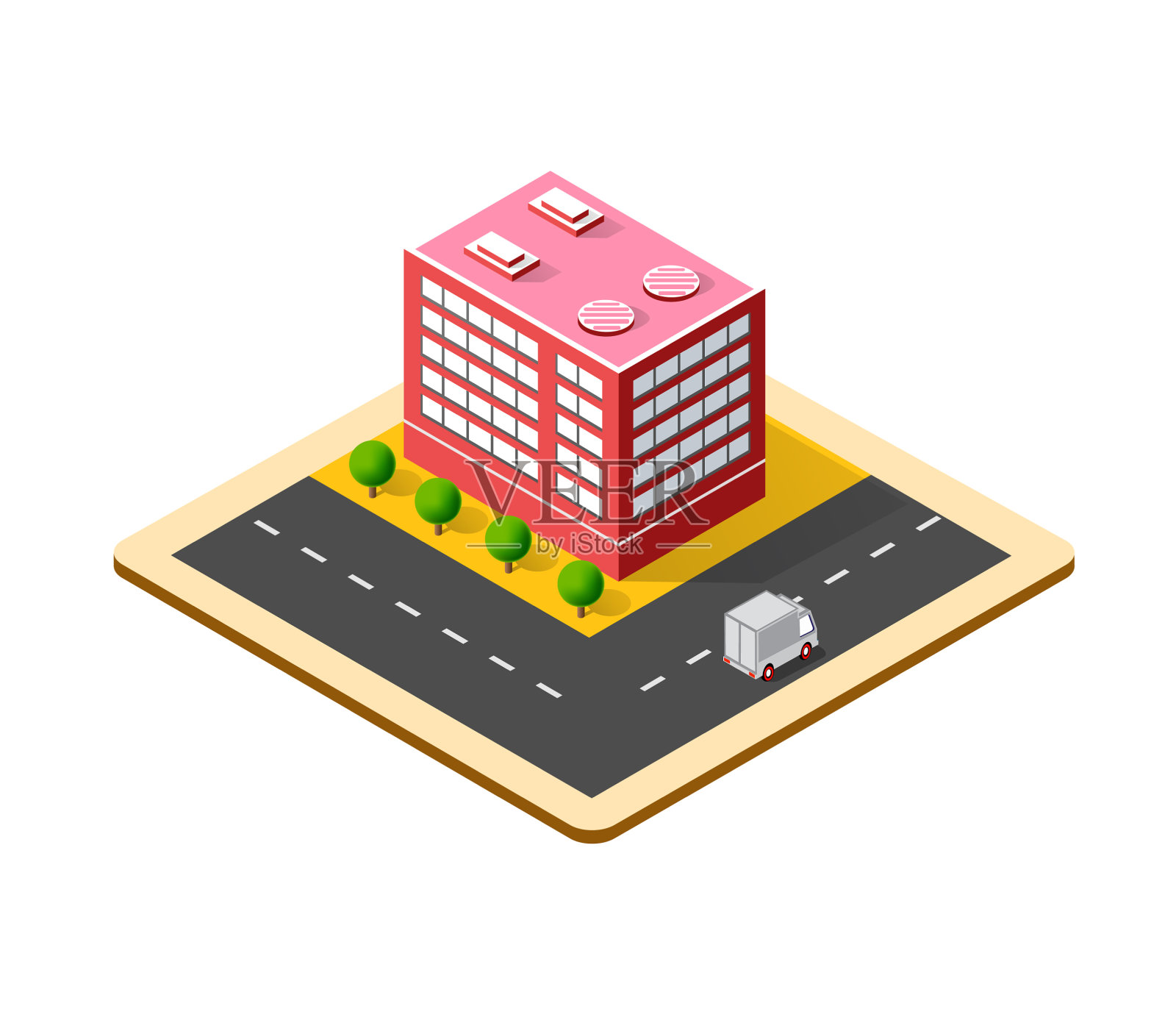 多彩的三维等距城市设计元素图片