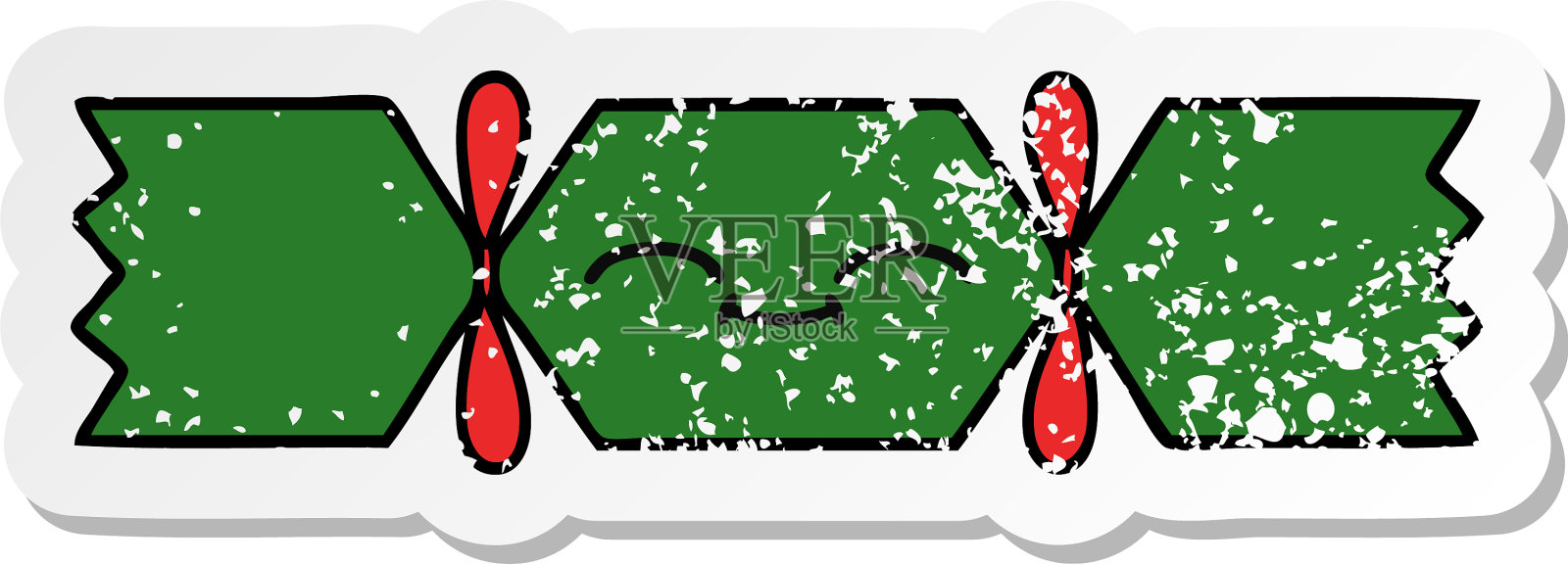 一个可爱的卡通圣诞节的苦恼贴纸设计元素图片