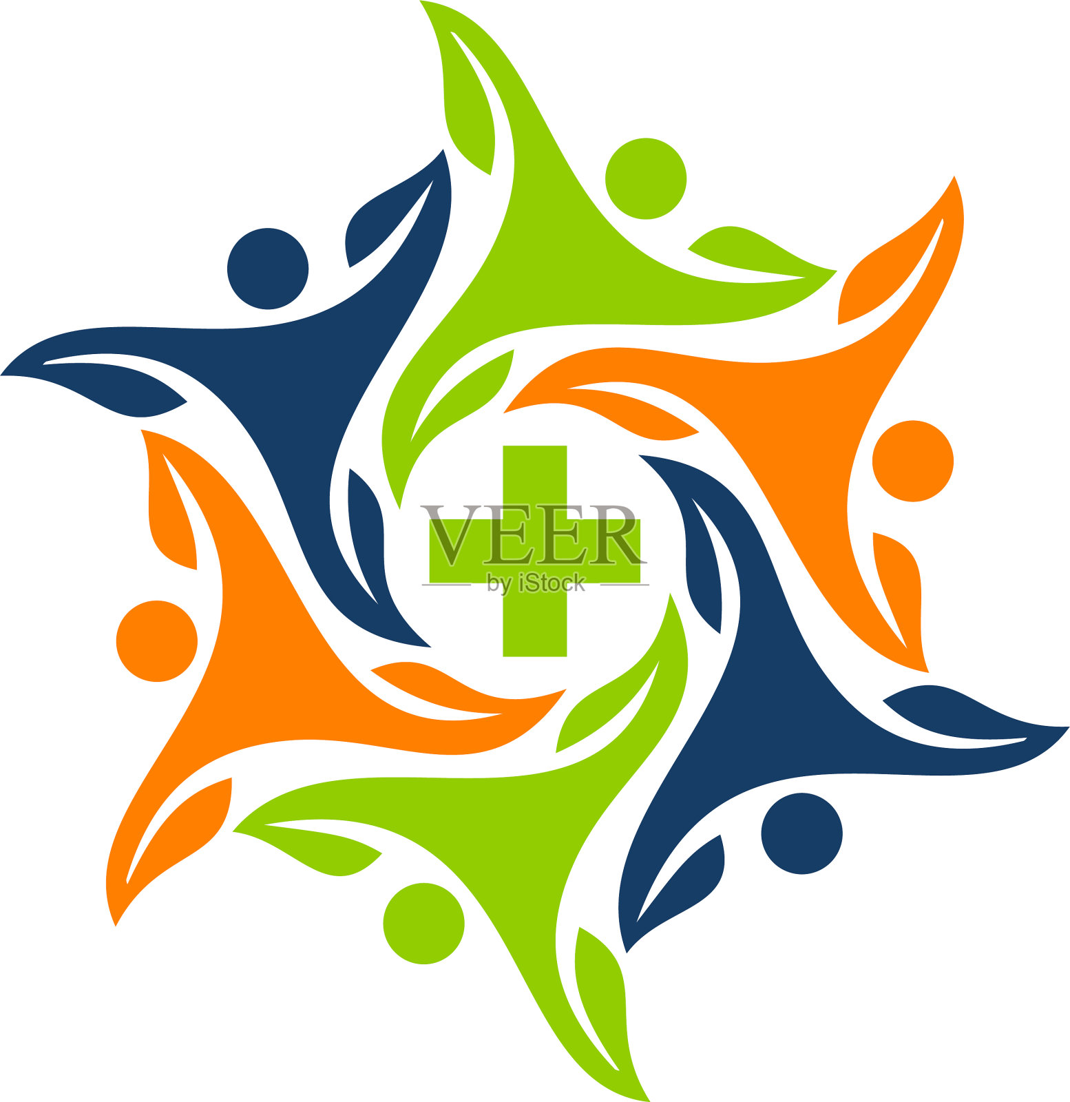 一起健康标识设计模板设计元素图片