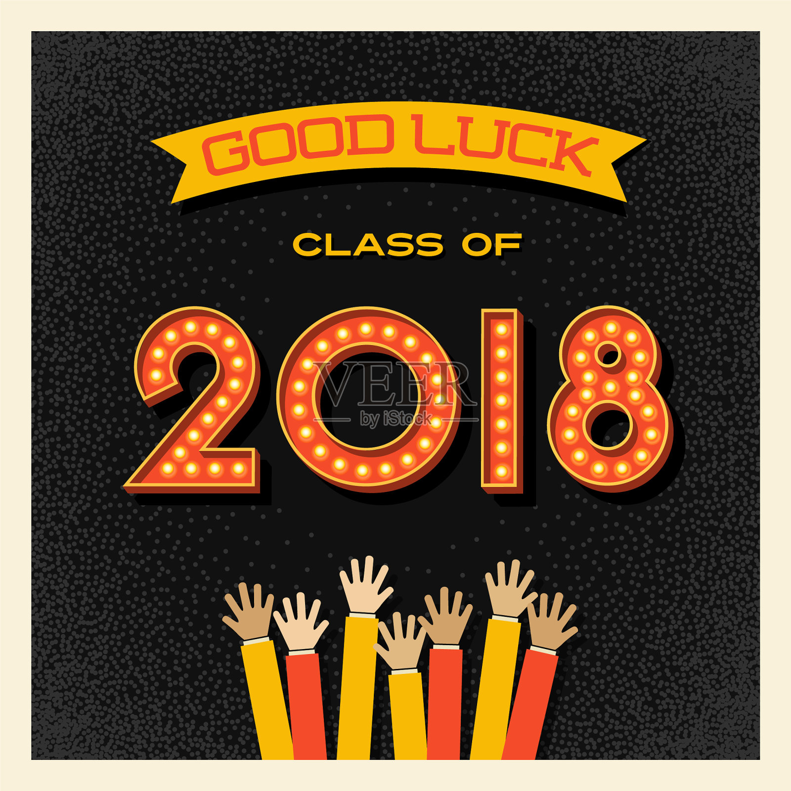 2018年毕业卡设计插画图片素材