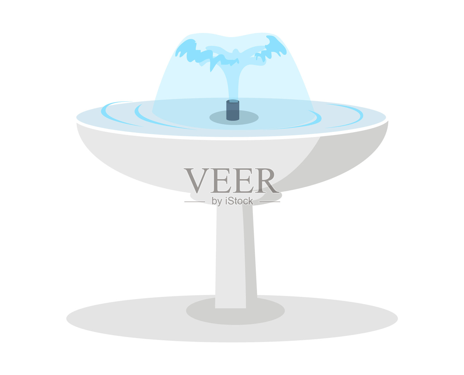 白色陶瓷喷水池，喷水设计元素图片