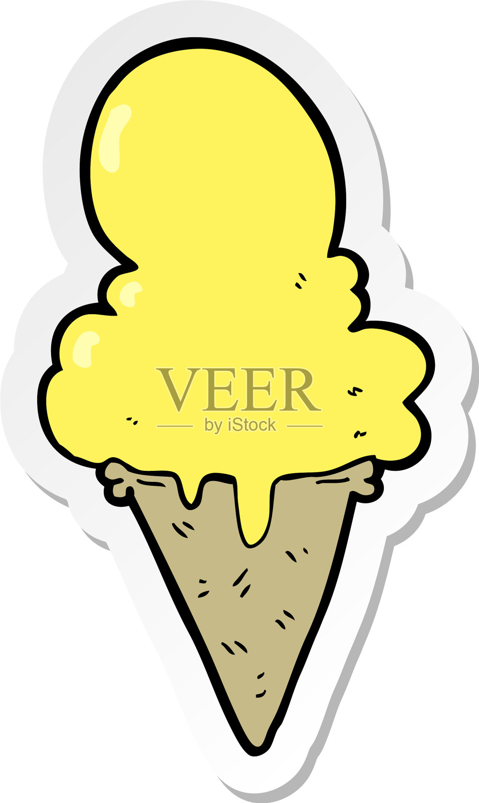 卡通冰淇淋贴纸设计元素图片