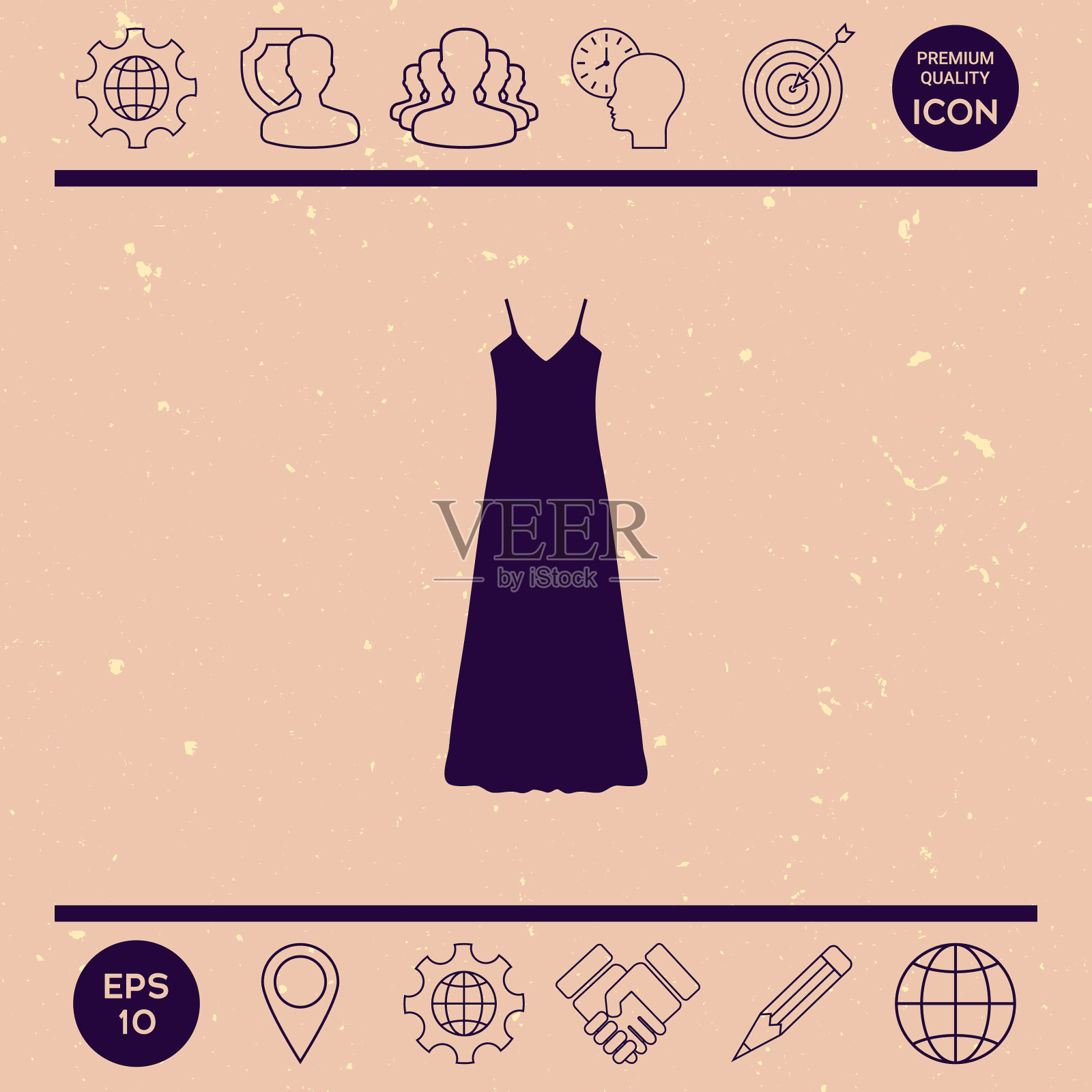 长礼服晚礼服组合或睡衣插画图片素材