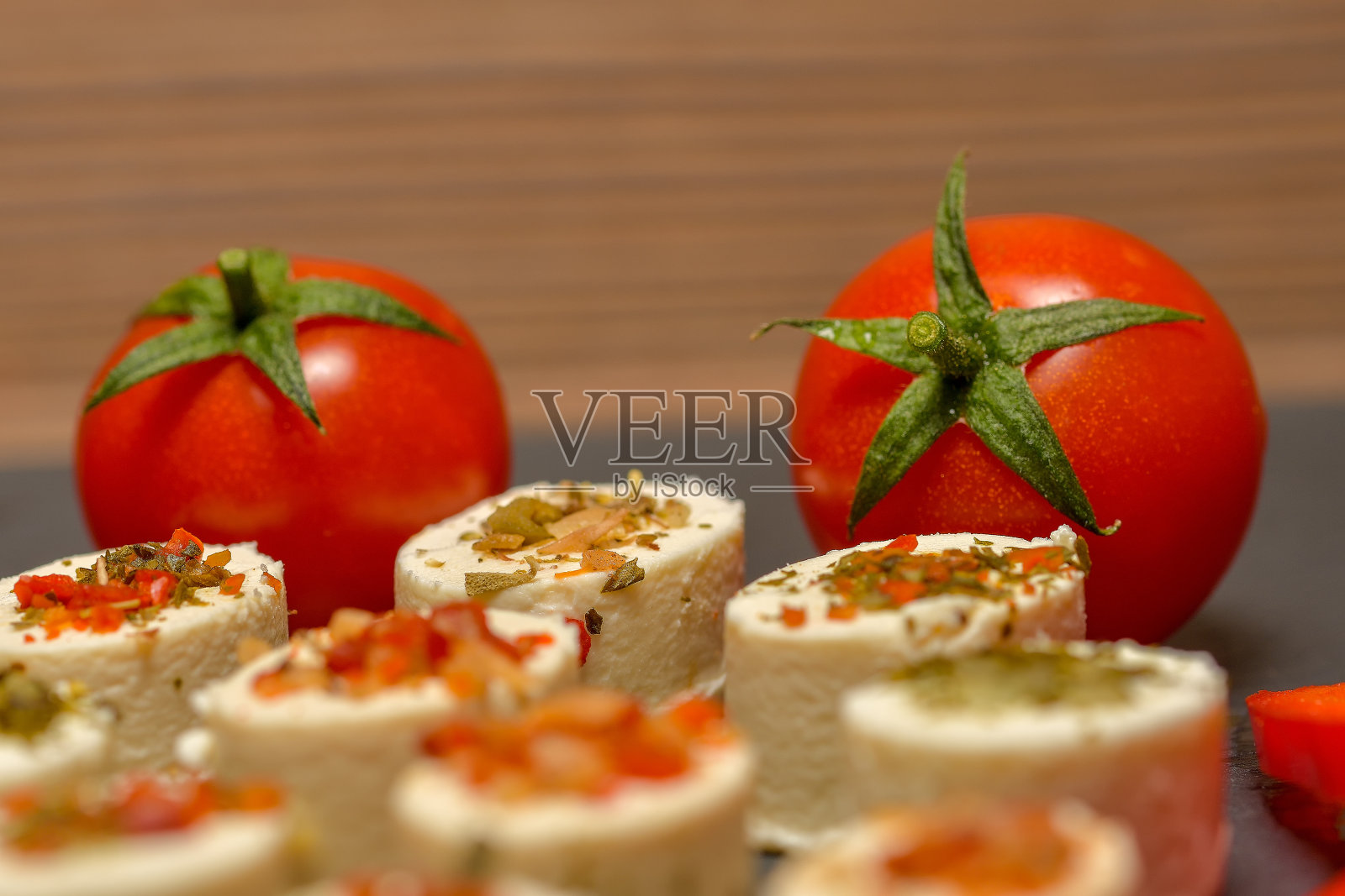 菲达奶酪加香料开胃菜照片摄影图片