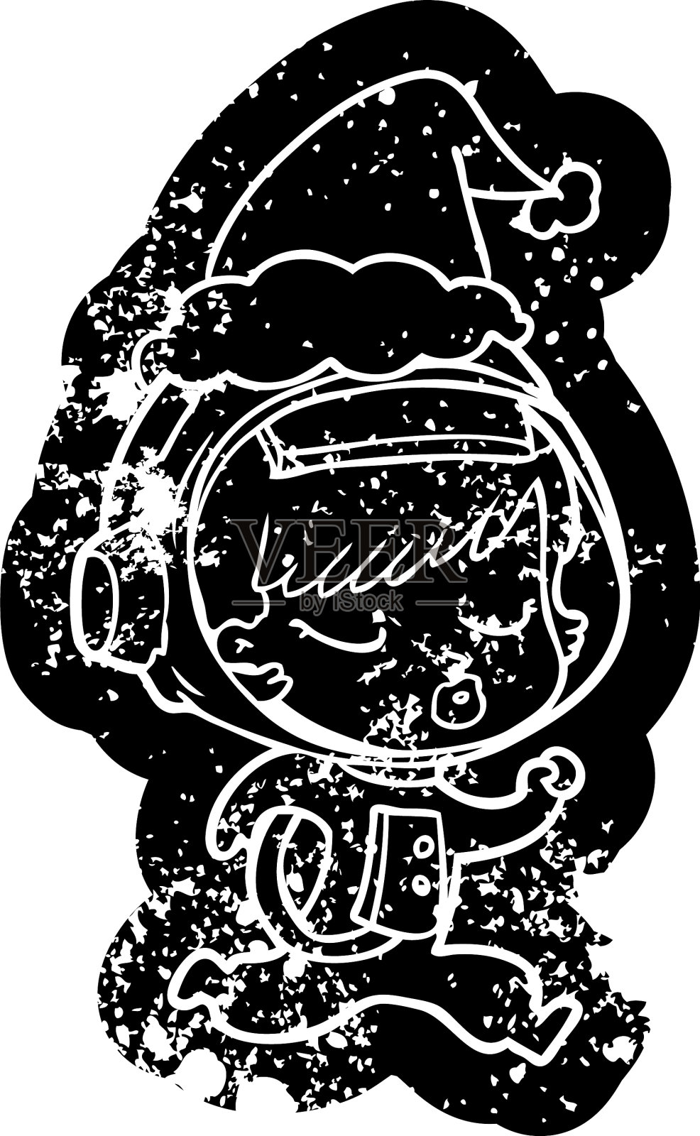 一个漂亮宇航员的卡通苦恼图标设计元素图片