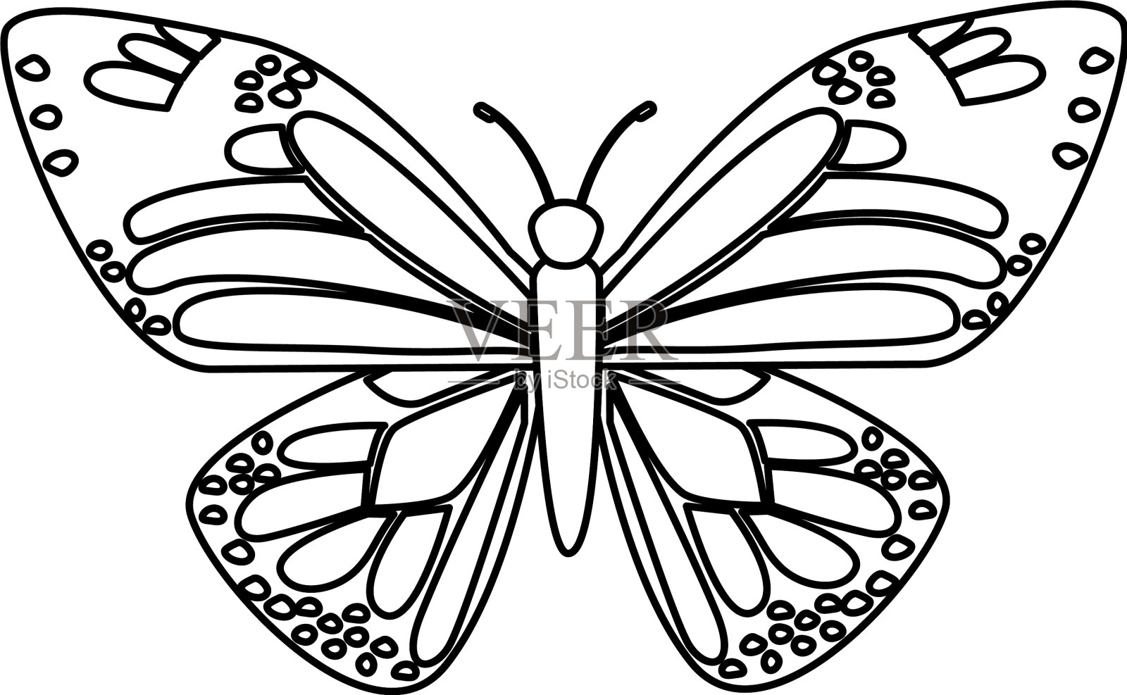 可爱的蝴蝶孤立图标设计元素图片