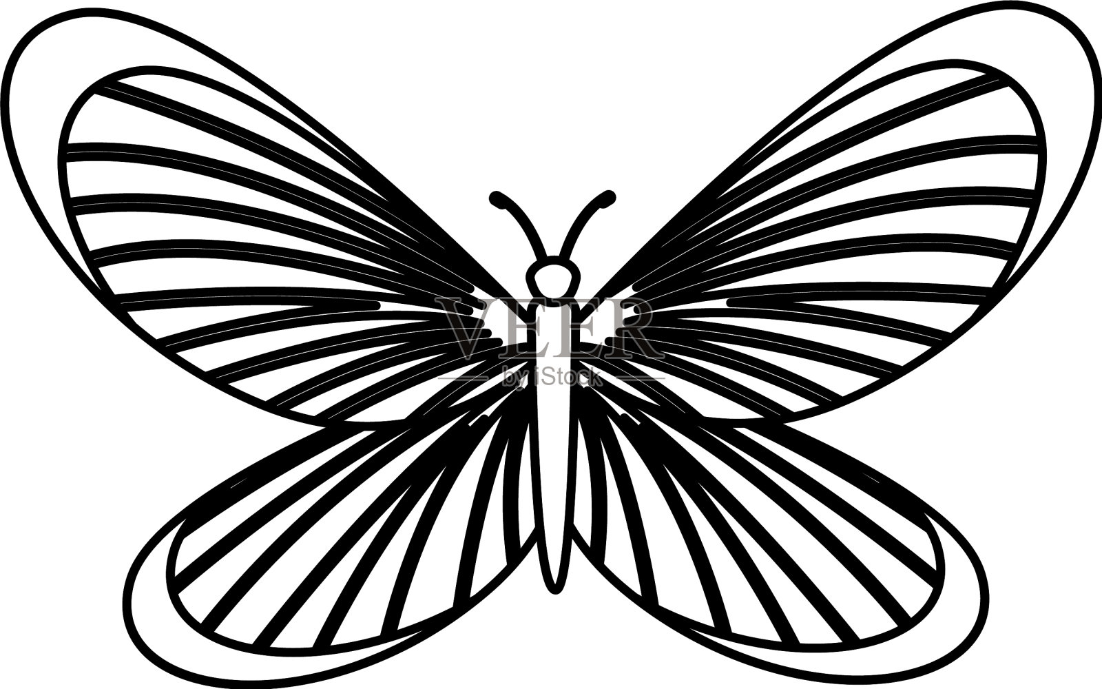 可爱的蝴蝶孤立图标设计元素图片