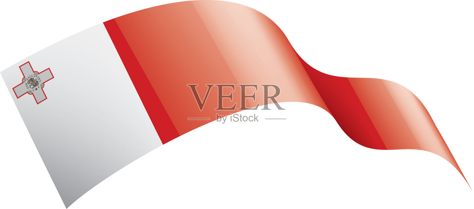 马耳他国旗上有白色设计元素图片