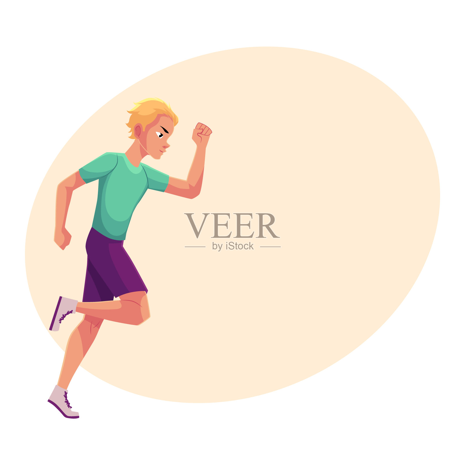 年轻英俊的男运动员、短跑运动员、慢跑者设计元素图片