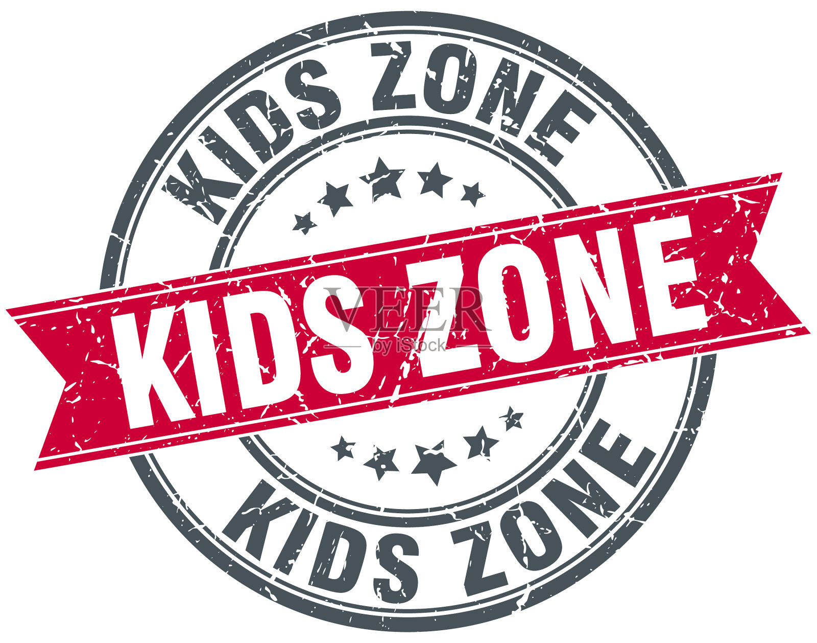 儿童区圆形垃圾邮票缎带插画图片素材