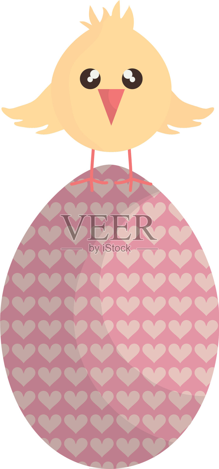 小鸡用鸡蛋画了可爱的兔子设计元素图片