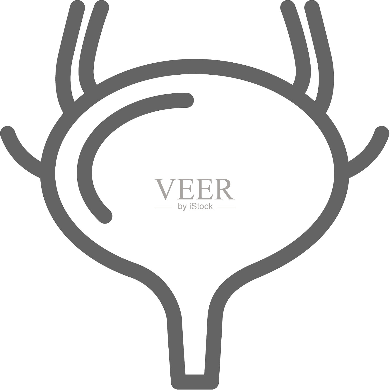 简单的膀胱线条符号和标志设计元素图片