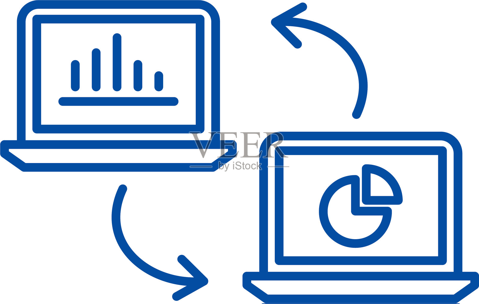 数据更新线图标概念数据更新平面设计元素图片