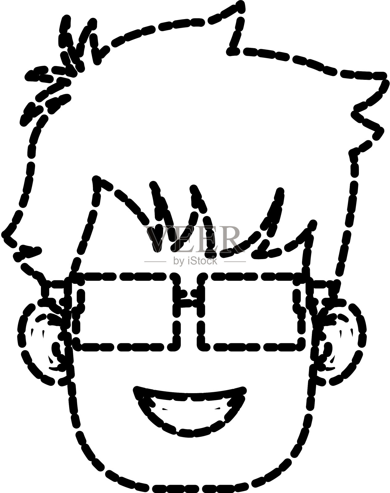 戴眼镜的男孩卡通插画图片素材