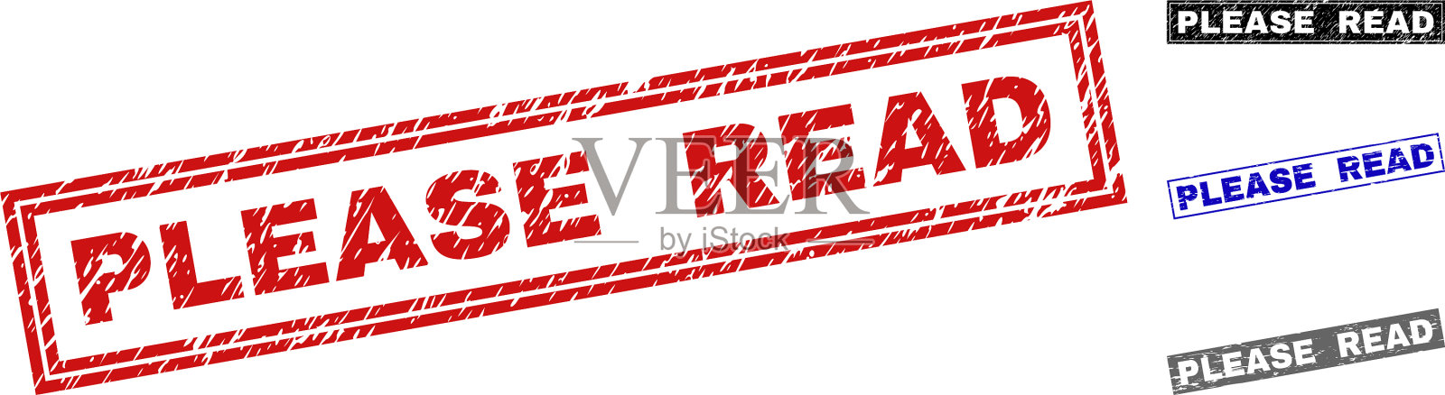 请阅读刻划的矩形水印插画图片素材