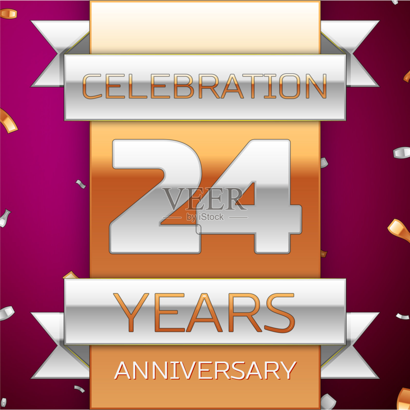 24周年庆典设计插画图片素材