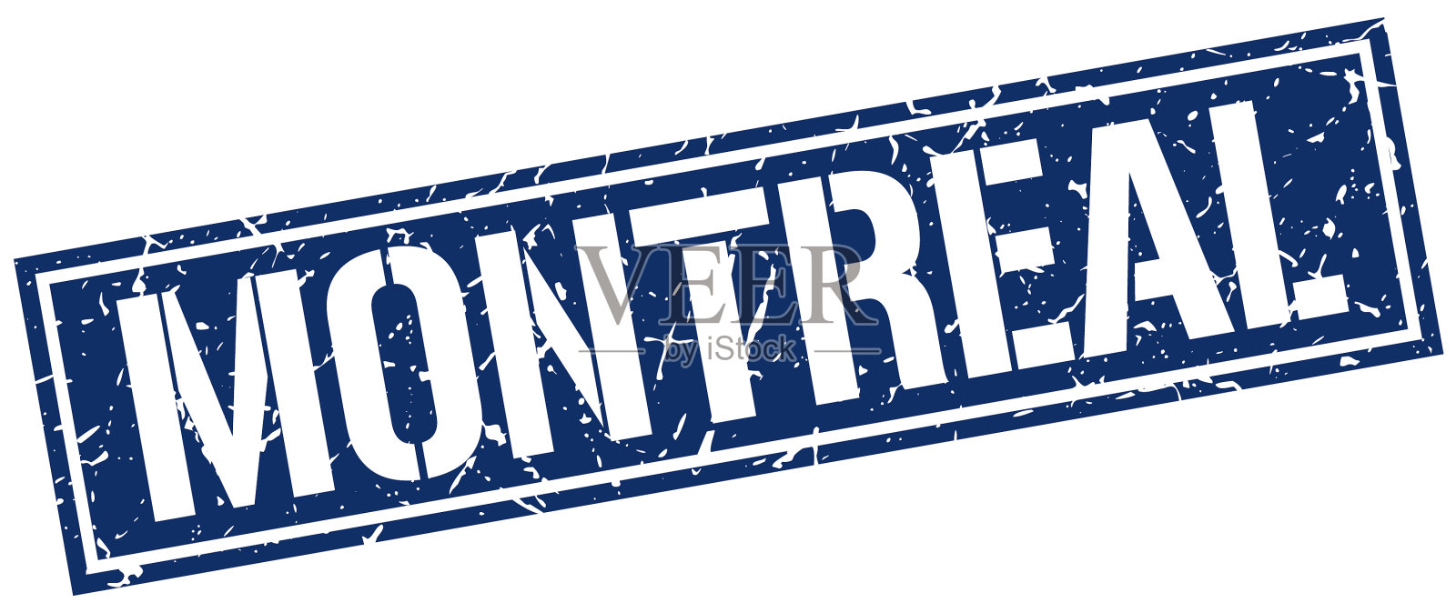 蒙特利尔蓝方邮票插画图片素材