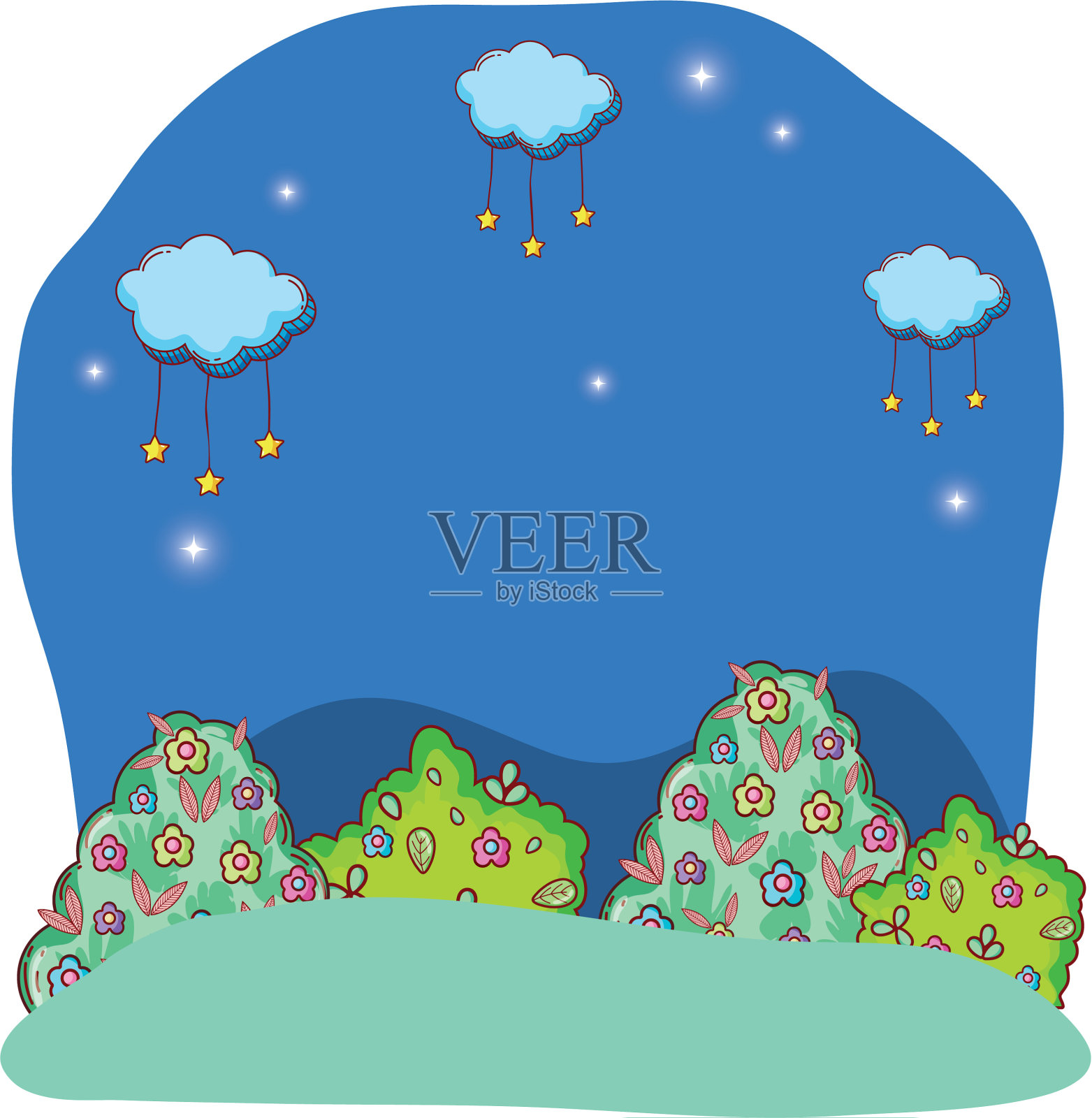 户外风景风景卡通设计元素图片