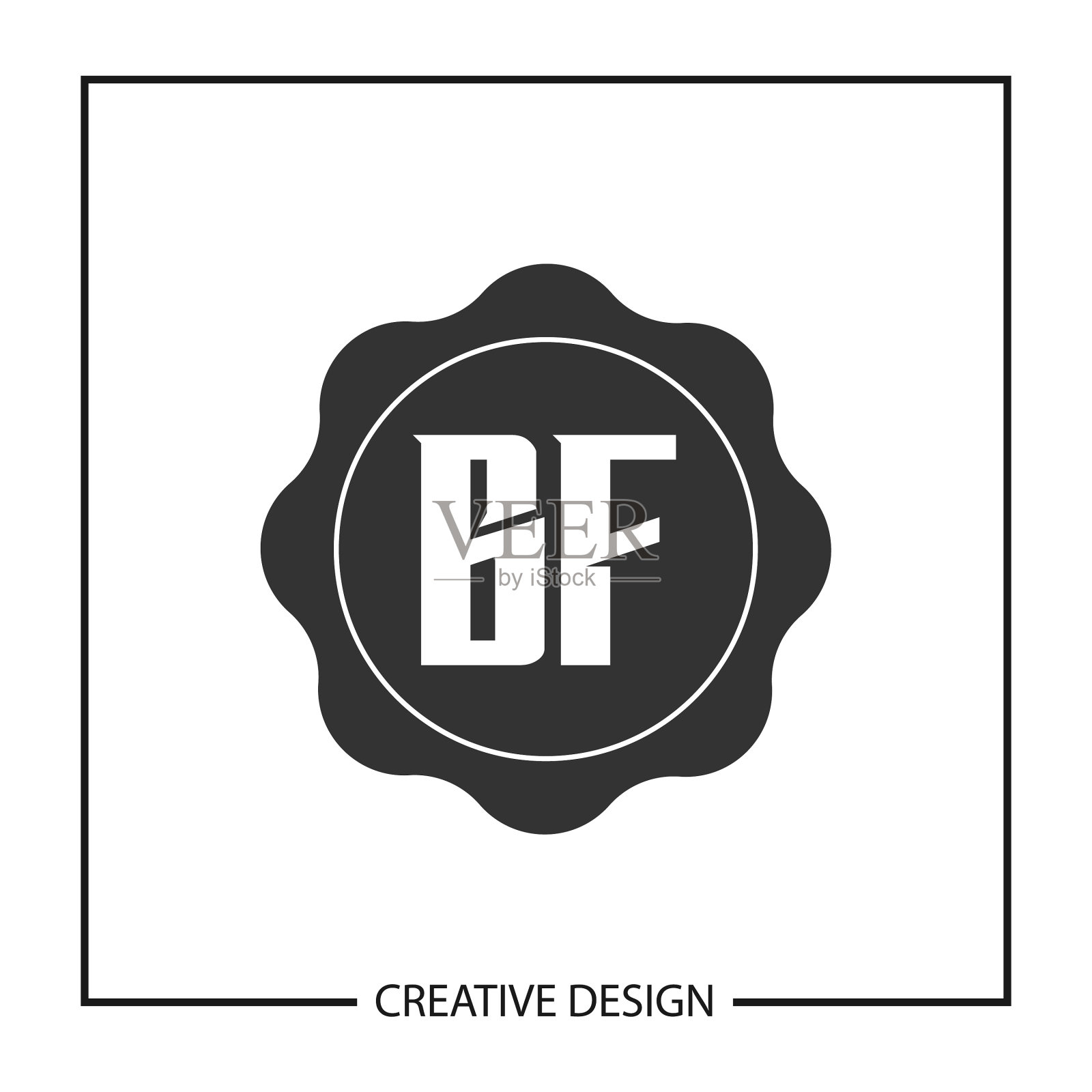 首字母bf标志模板设计插画图片素材