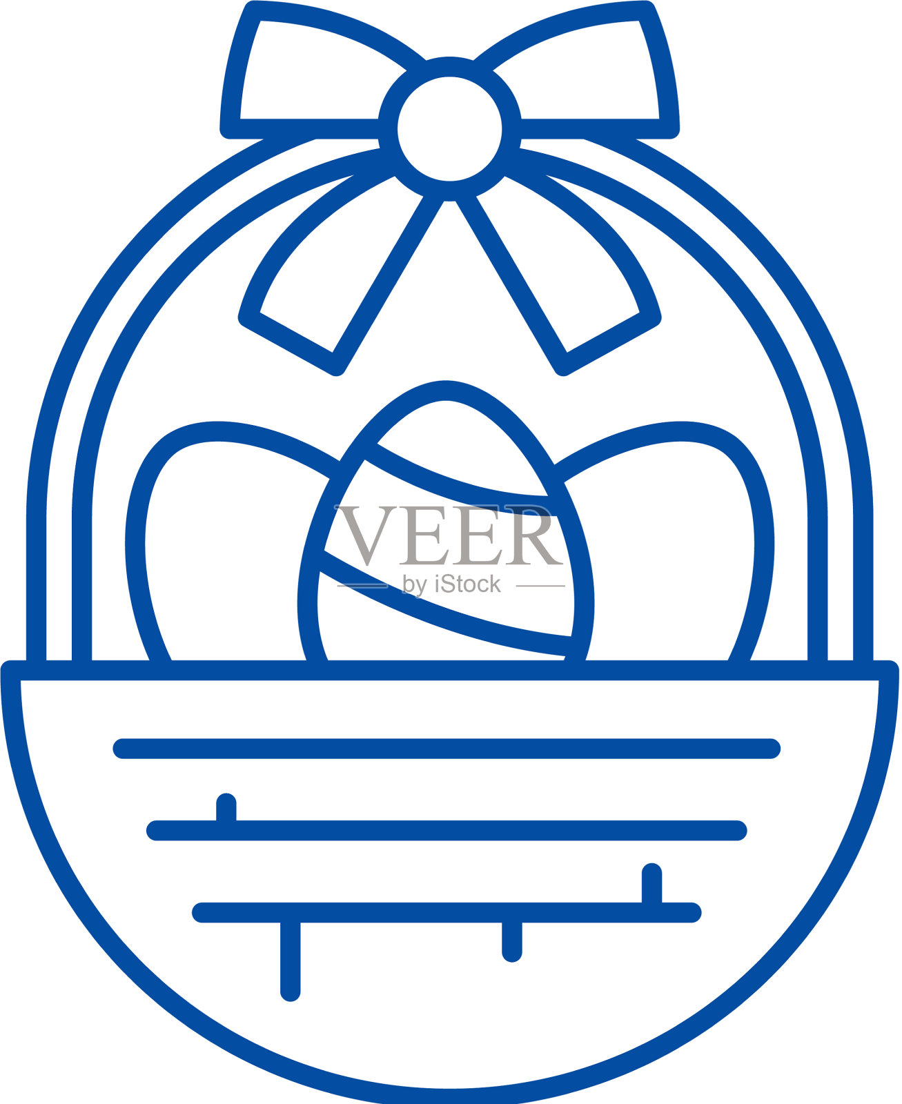 复活节篮子线图标概念复活节篮子设计元素图片