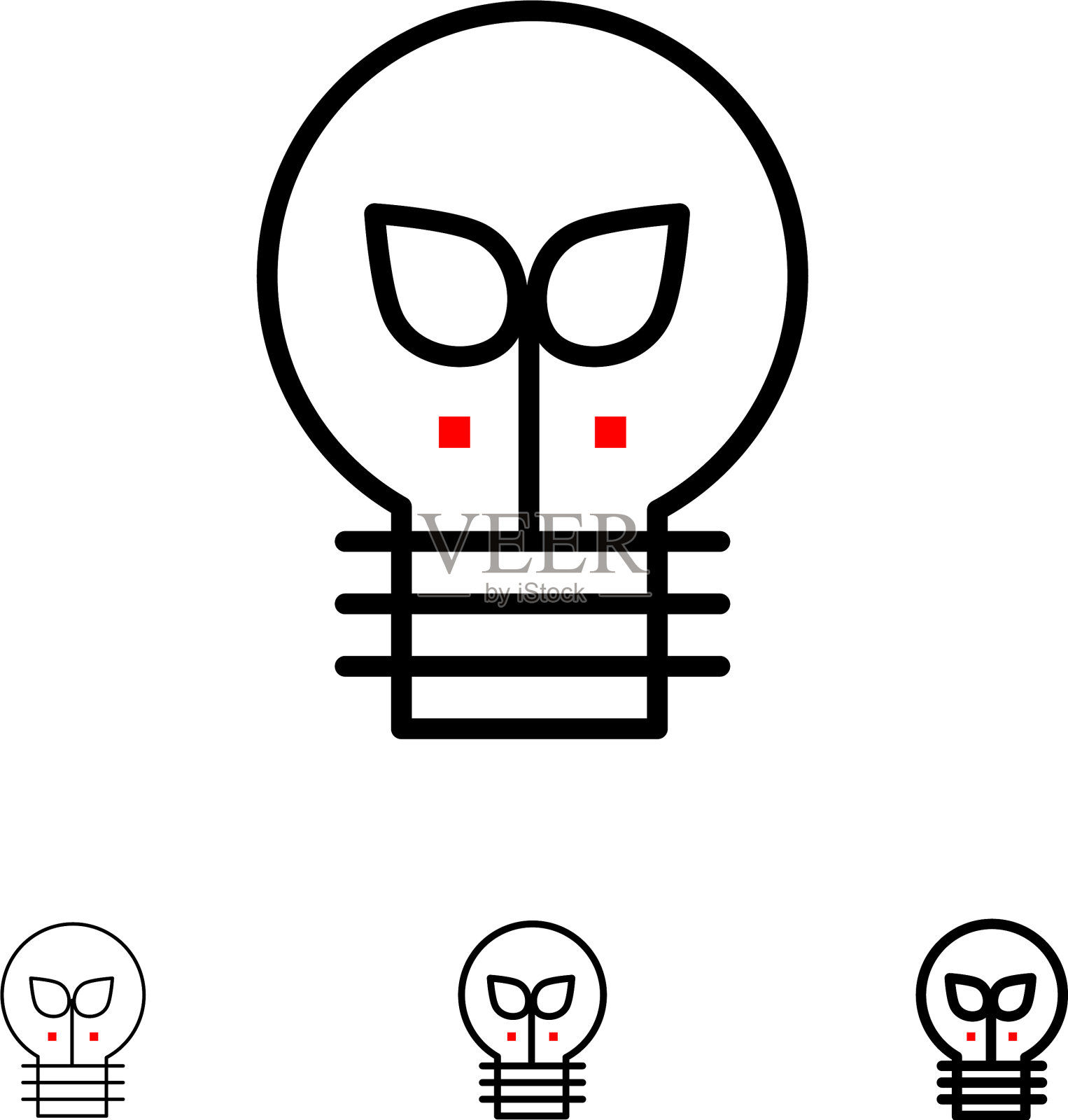 生态创意灯灯上黑线粗细图标插画图片素材