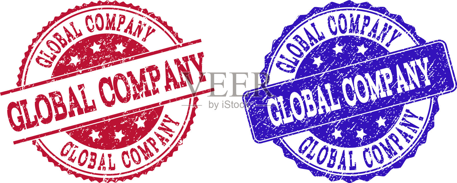 Grunge刮刮了全球公司印章插画图片素材