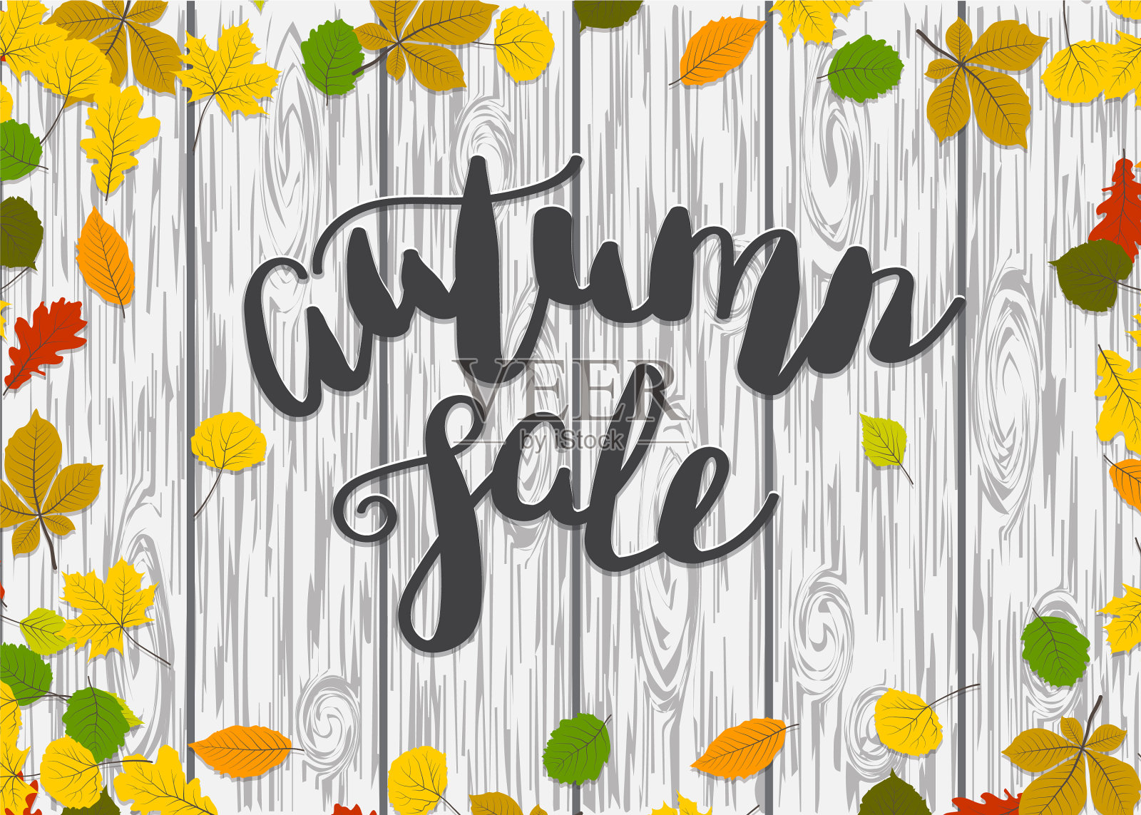 木制的秋叶边框背景设计元素图片