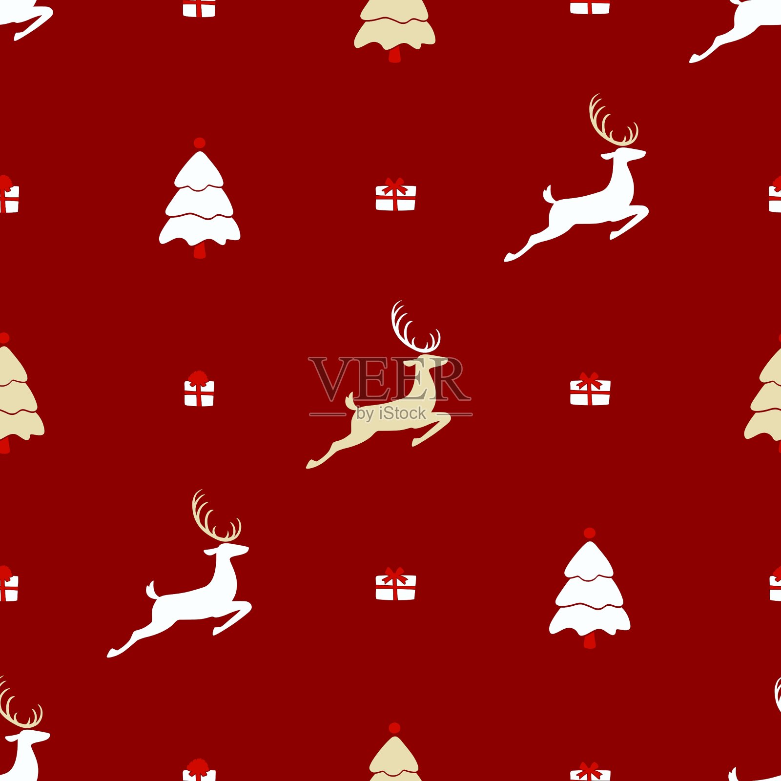 圣诞图案无缝设计快乐卡插画图片素材