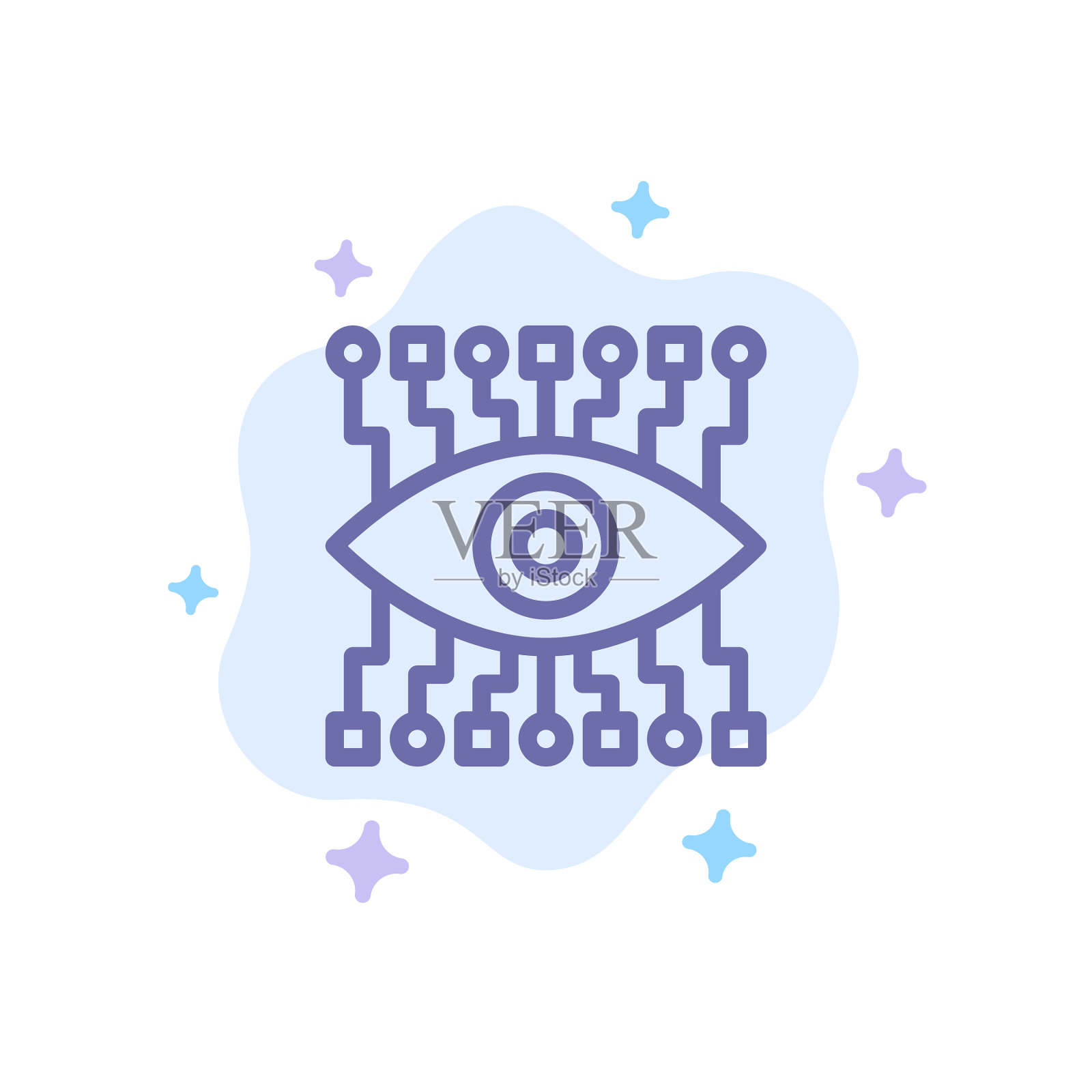 眼表构造上抽象的蓝色图标插画图片素材