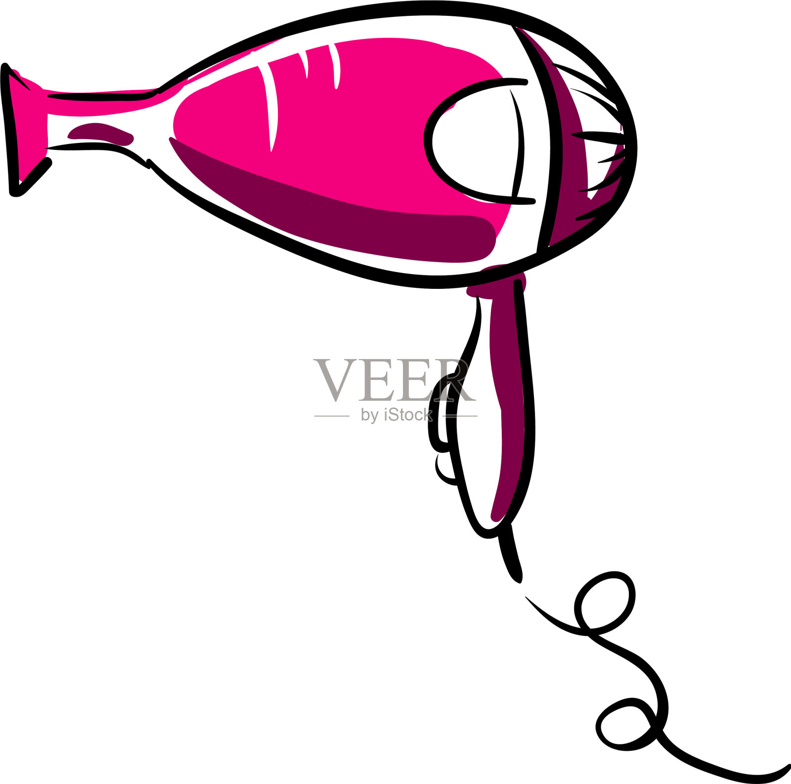 粉红色的吹风机或颜色设计元素图片