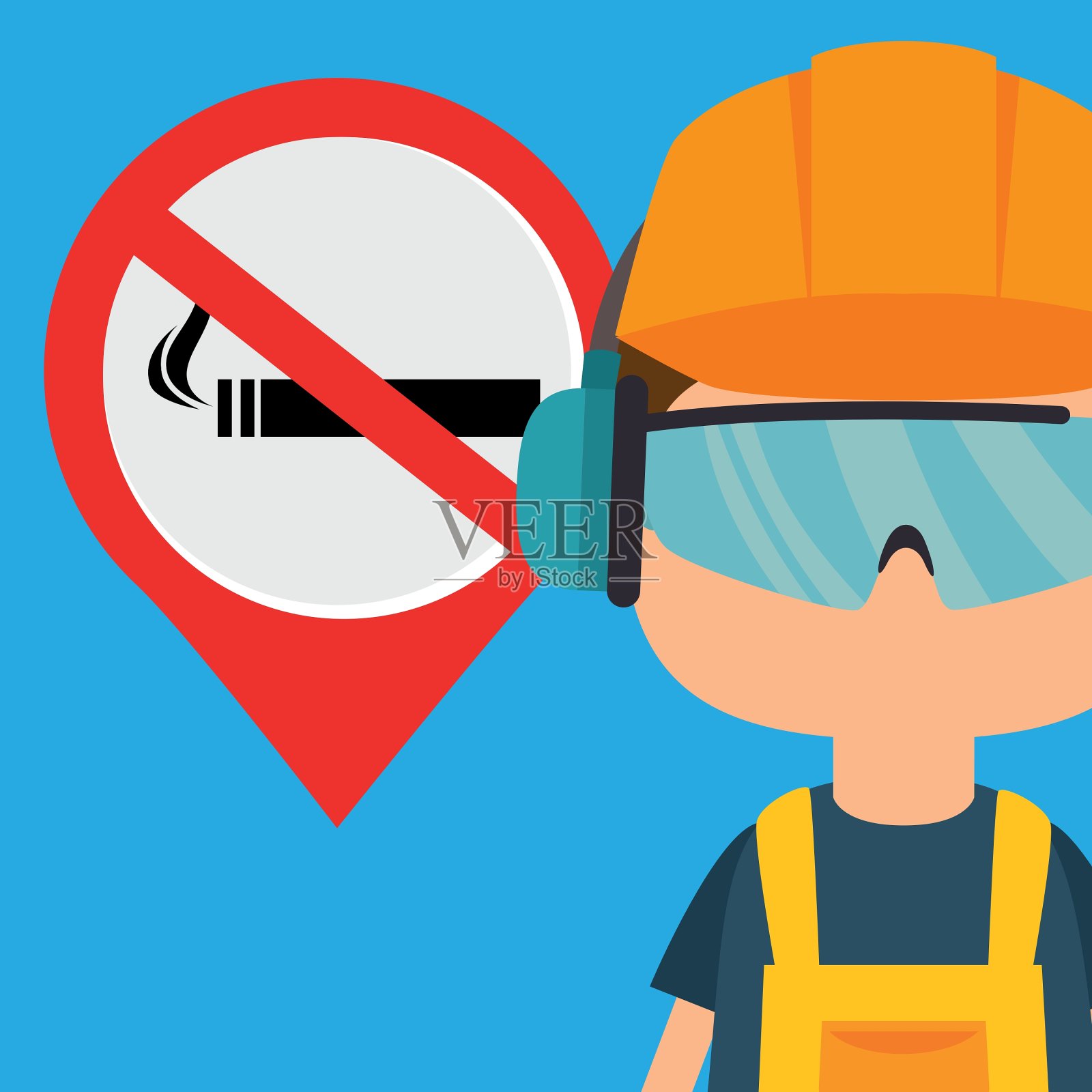 工人保护发电厂插画图片素材