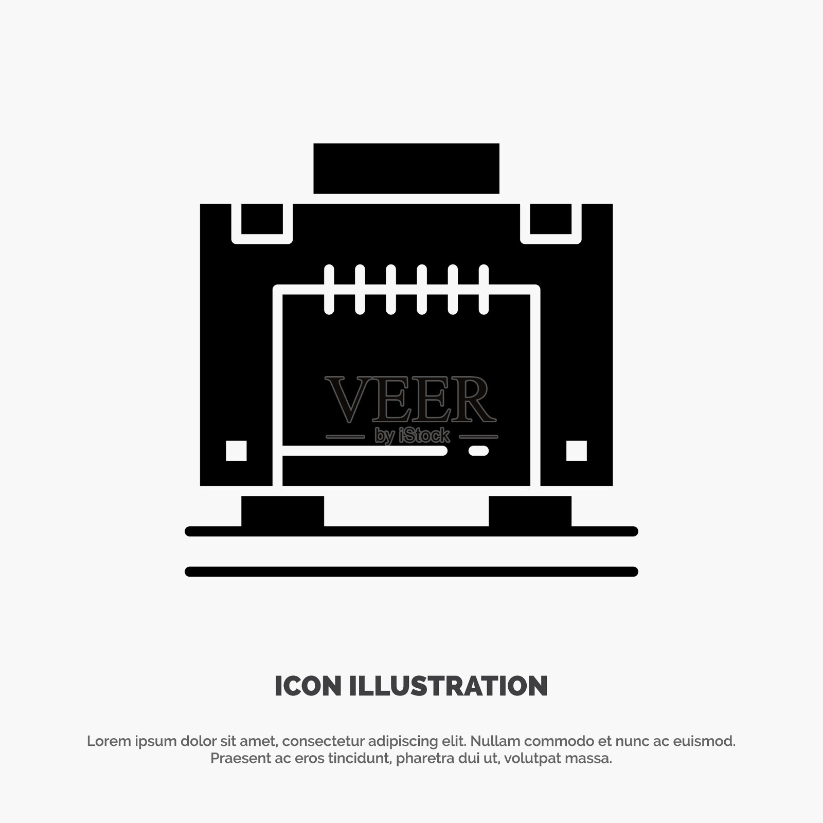 酒店箱包箱包实心黑色象形图标图标素材