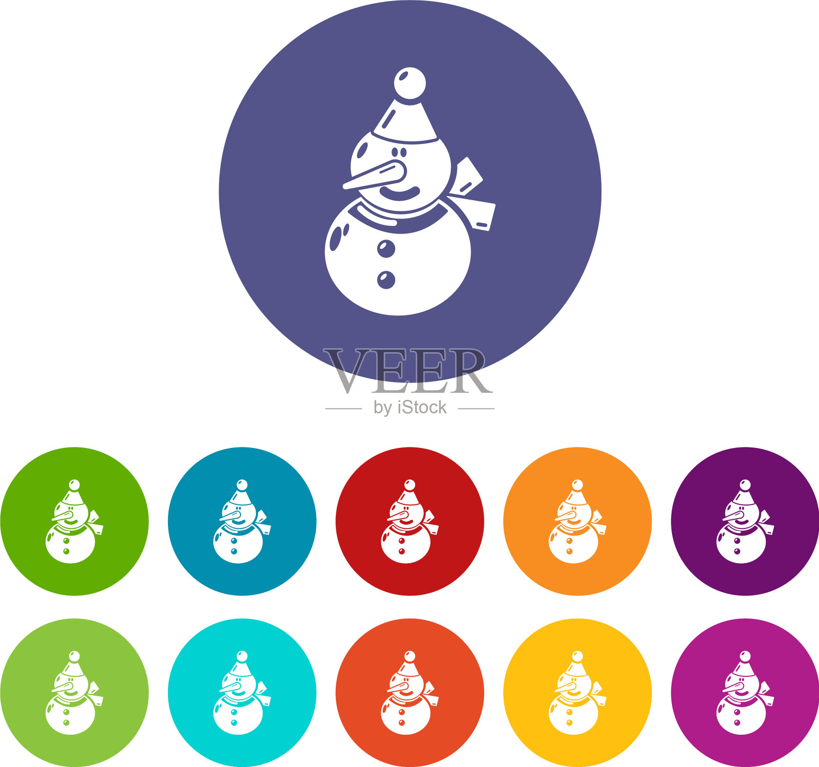 雪人图标简单的黑色风格图标素材