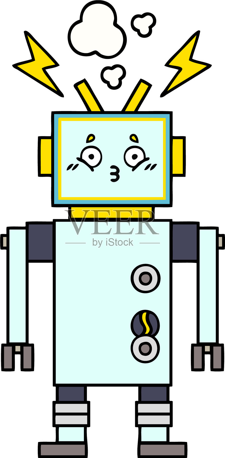 可爱的卡通机器人设计元素图片