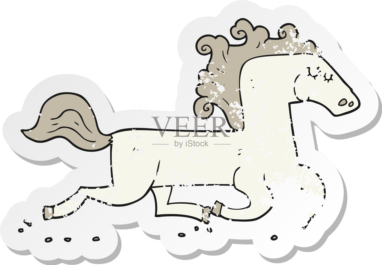 复古心疼贴纸的卡通运行设计元素图片