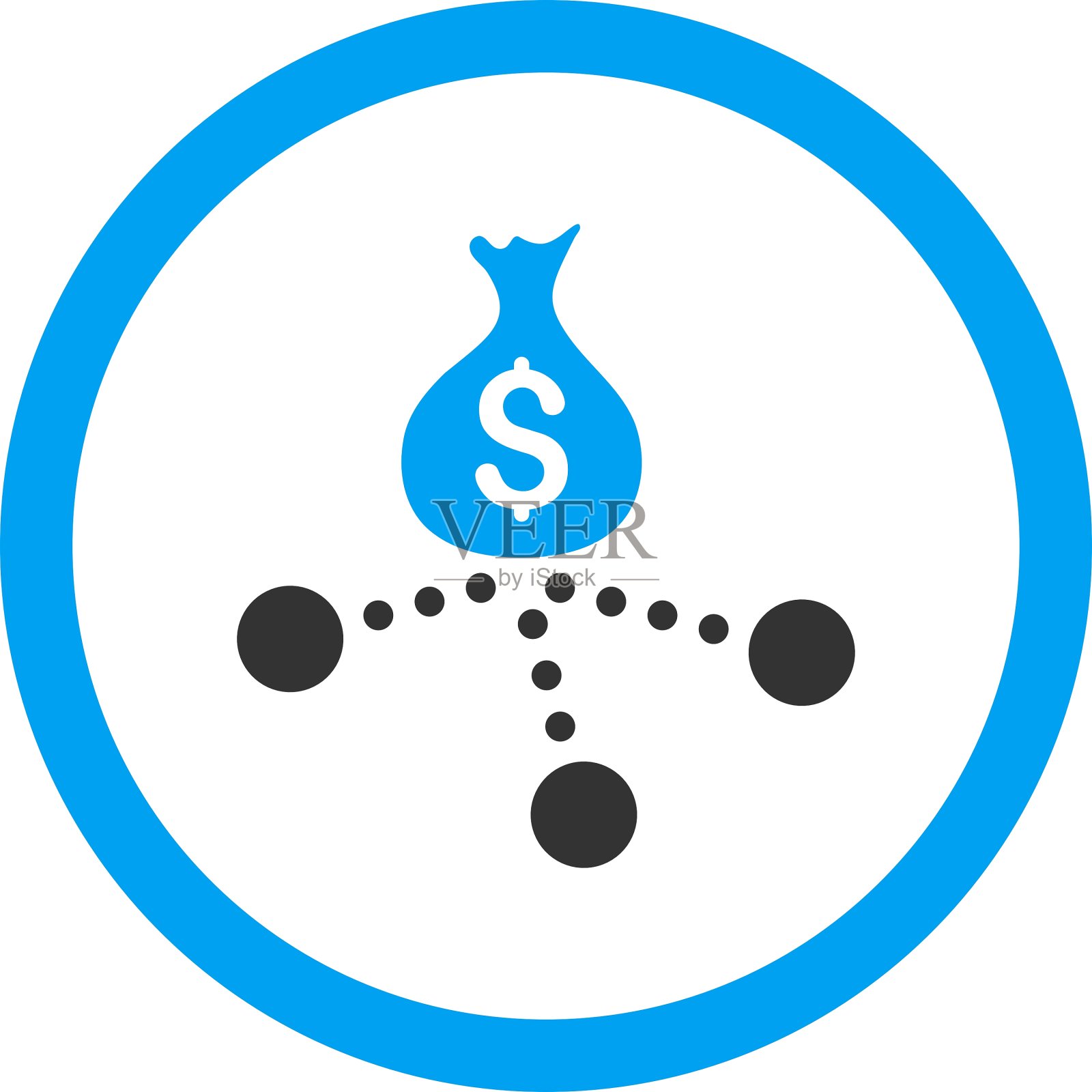 金钱分配圆形图标图标素材