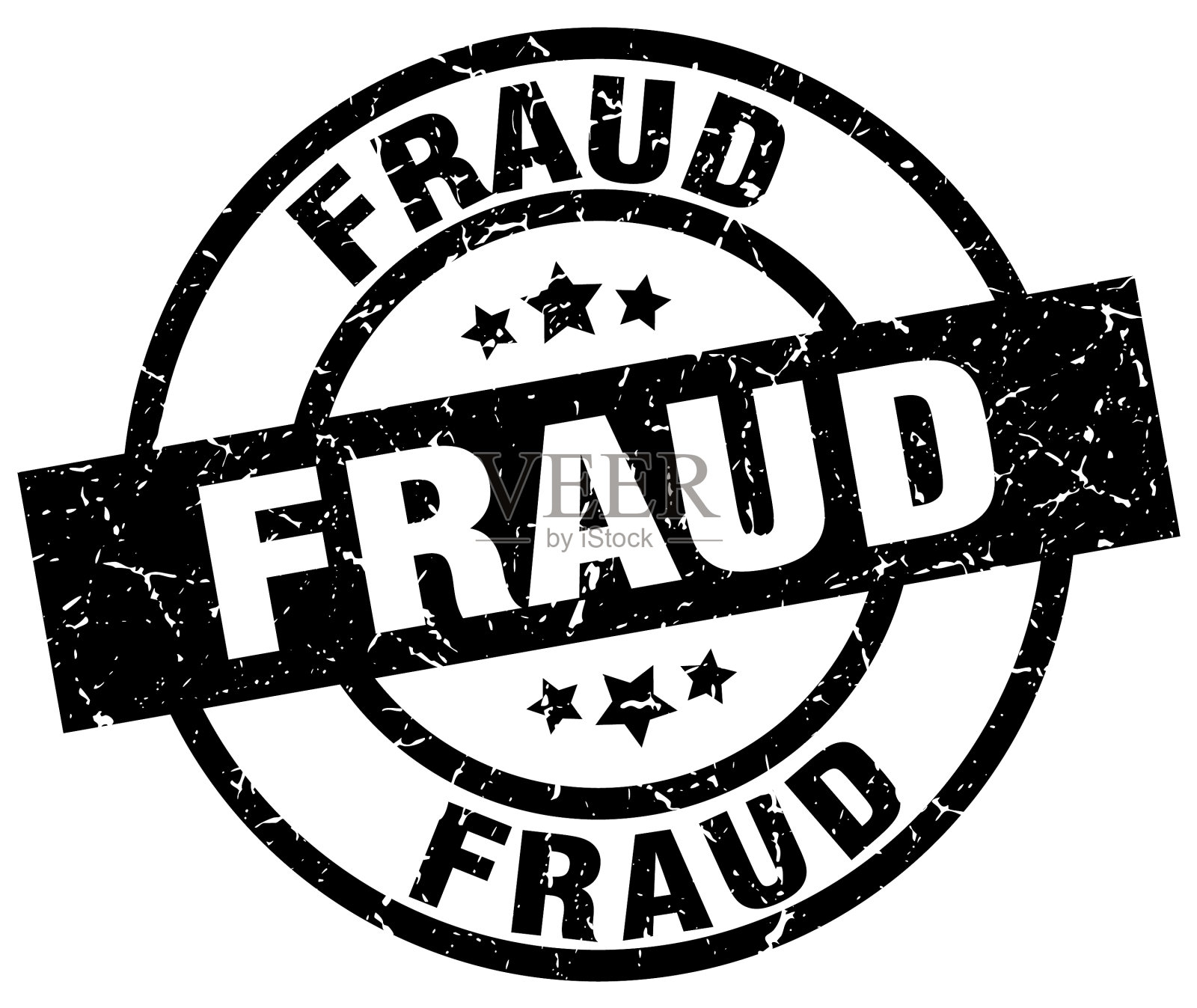 诈骗圆形垃圾黑色邮票插画图片素材