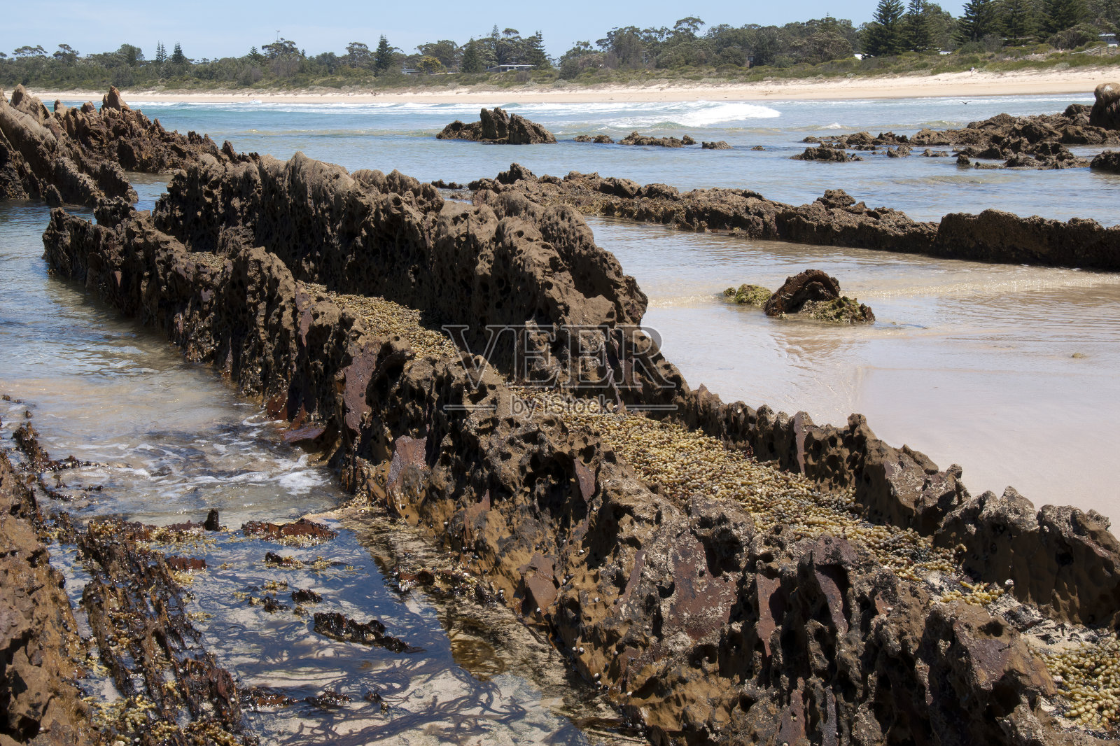 从岩石和河口到海洋海滩照片摄影图片